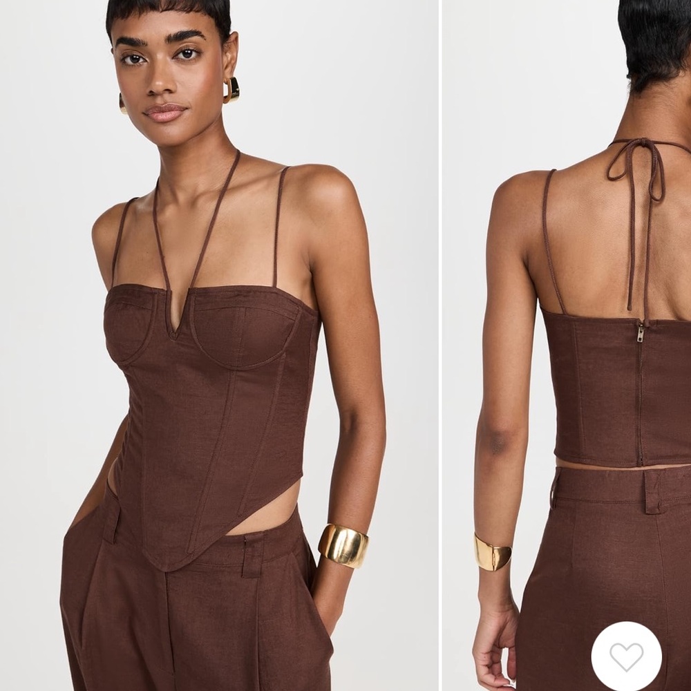LIONESS corset linen top & pant sent 
Del Gato